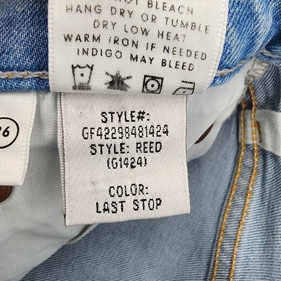 GRLFRND Distressed Straight Leg High Rise Reed Light Jeans In Last Stop Size 26 - Picture 5 of 6